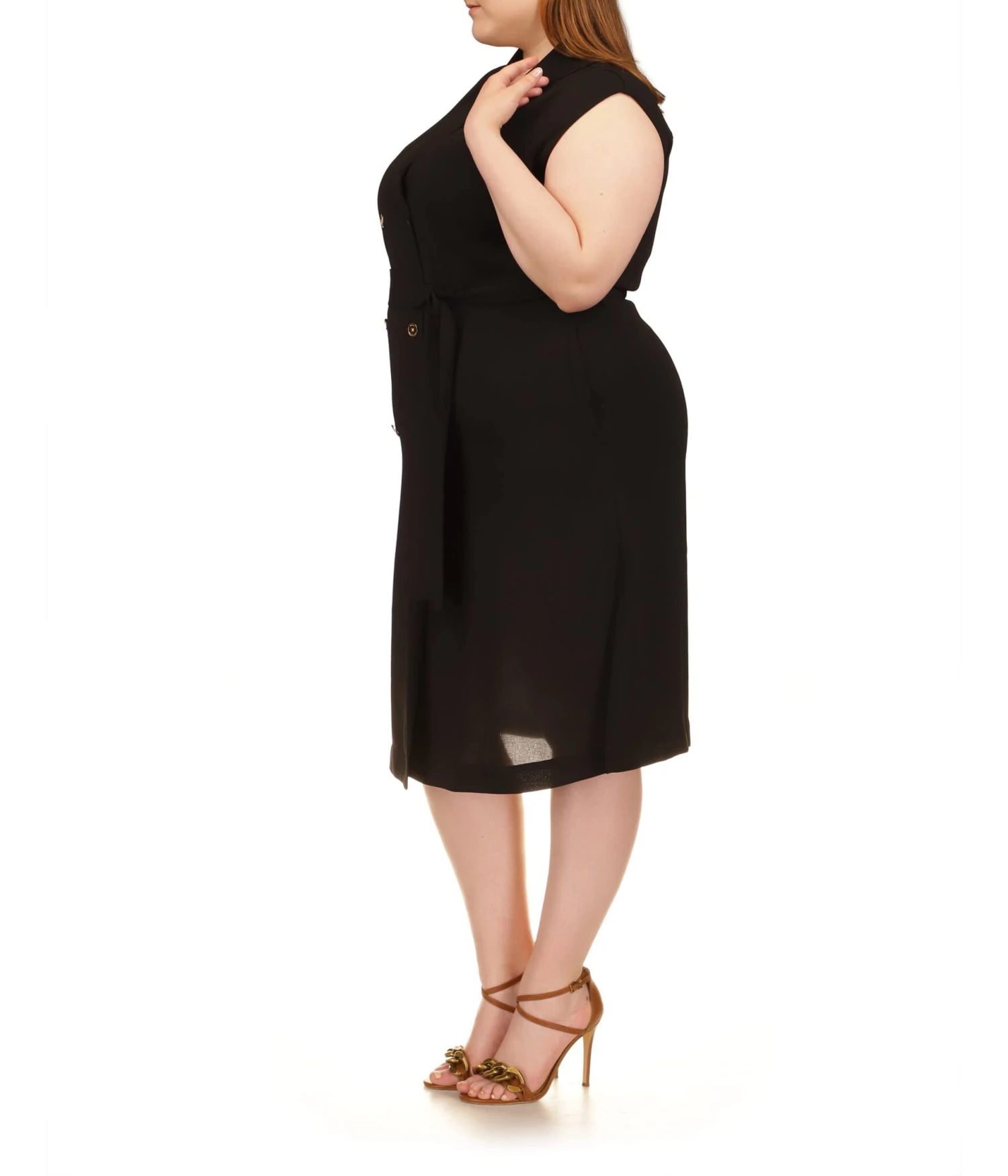 MICHAEL Michael Kors Plus Size Drapey Crepe Trench Dress 4 MICHAEL Michael Kors Plus Size Drapey Crepe Trench Dress - Image 4