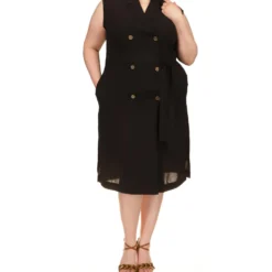 MICHAEL Michael Kors Plus Size Drapey Crepe Trench Dress