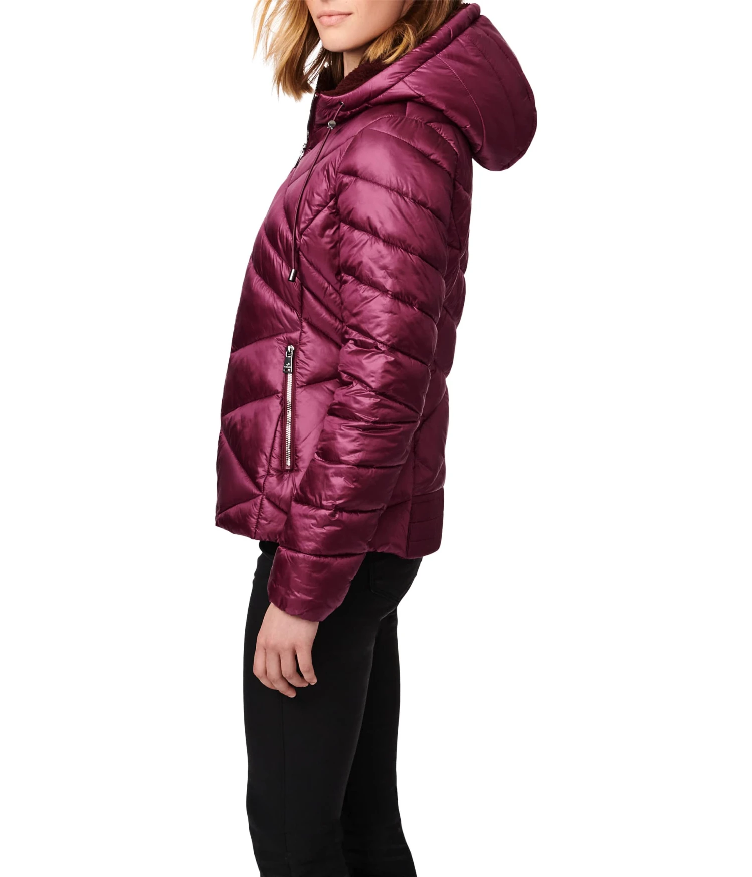 Bernardo Fashions Crisscross Hooded Puffer Jacket 2 Bernardo Fashions Crisscross Hooded Puffer Jacket - Image 2