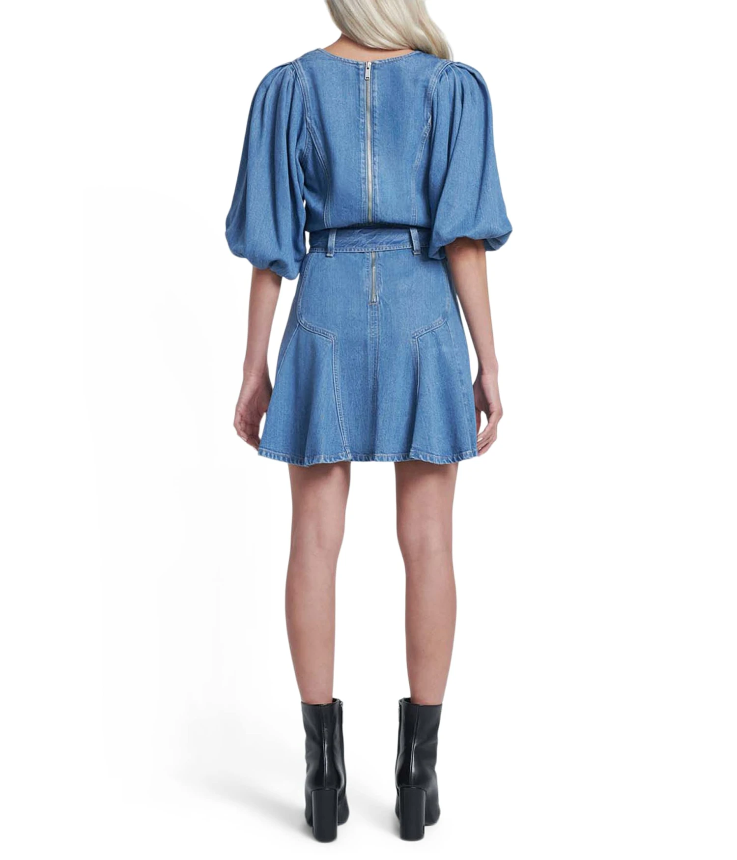 7 For All Mankind Eco Lustre Puff Sleeve Dress 2 7 For All Mankind Eco Lustre Puff Sleeve Dress - Image 2