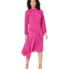 Donna Morgan Midi Dress With Long Sleeve And Ruffle Detail