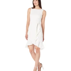 Calvin Klein Tie Ruffle Dress