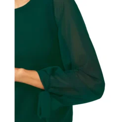 CeCe Long Sleeve Mix Media Sweater W/ Chiffon Sleeve 5 CeCe Long Sleeve Mix Media Sweater W/ Chiffon Sleeve -Cheap Styleocity Store 61XOShMJGXL