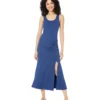 SUNDRY Long Twist Front Sleeveless Dress In Cotton Modal