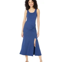 SUNDRY Long Twist Front Sleeveless Dress In Cotton Modal
