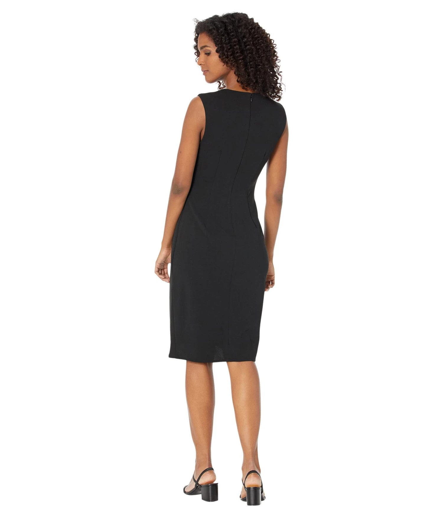 Calvin Klein Scuba Crepe Midi With Ruched Detail 2 Calvin Klein Scuba Crepe Midi With Ruched Detail - Image 2