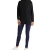 H Halston Long Sleeve Mock Neck Raglan Pullover