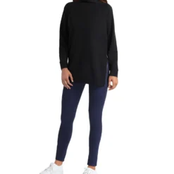 H Halston Long Sleeve Mock Neck Raglan Pullover