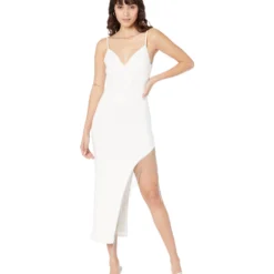 Bebe Slit Dress With Fringe