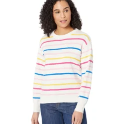 Draper James Multi Stripe Crew Neck Sweater