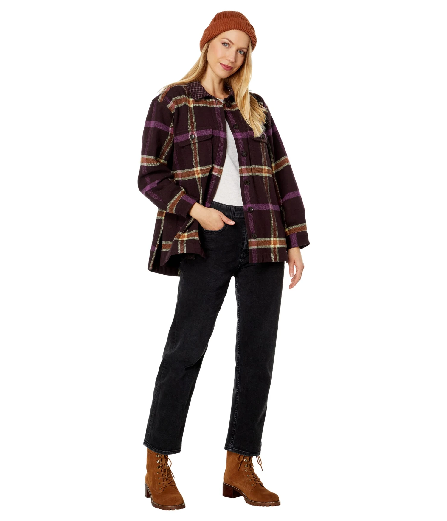 Madewell Tilda Shirt Jacket - Heavyweight Flannel Twill Windowpane 4 Madewell Tilda Shirt Jacket - Heavyweight Flannel Twill Windowpane - Image 4