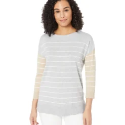 Lilla P Color-Blocked Boatneck Sweater