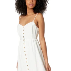 Madewell Linen-Blend Cami Button-Front Midi Dress -Cheap Styleocity Store 71MRQUxNN7S