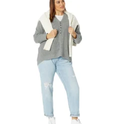 Madewell Plus Asherton Waffle Henley Sweater -Cheap Styleocity Store 71N6184ZbFL