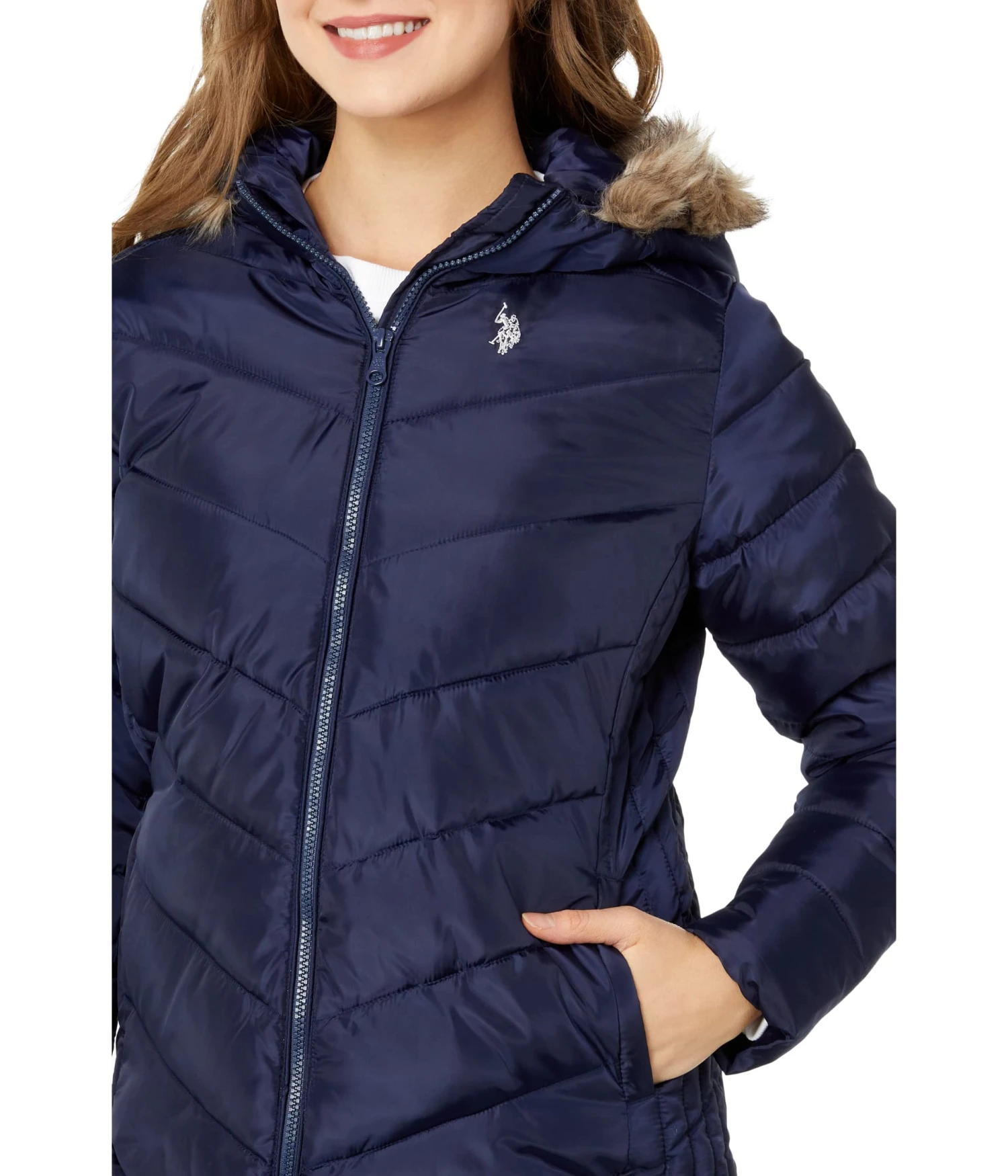 U.S. POLO ASSN. Faux Fur Hood Puffer Jacket 3 U.S. POLO ASSN. Faux Fur Hood Puffer Jacket - Image 3