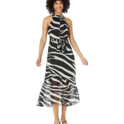 Donna Morgan Printed Maxi Dress With Lurex Detail