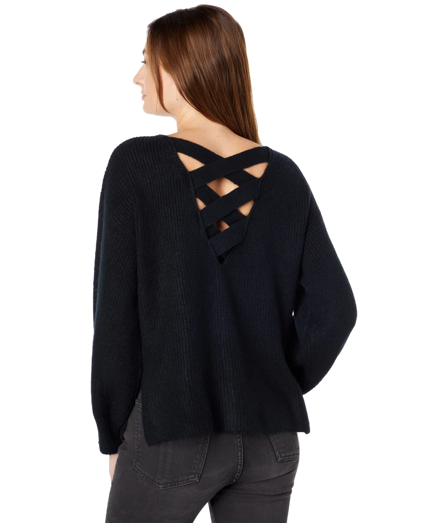 1.STATE Cross-Back Crew Neck Sweater 2 1.STATE Cross-Back Crew Neck Sweater - Image 2