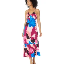 Donna Morgan Printed Halter Midi Dress