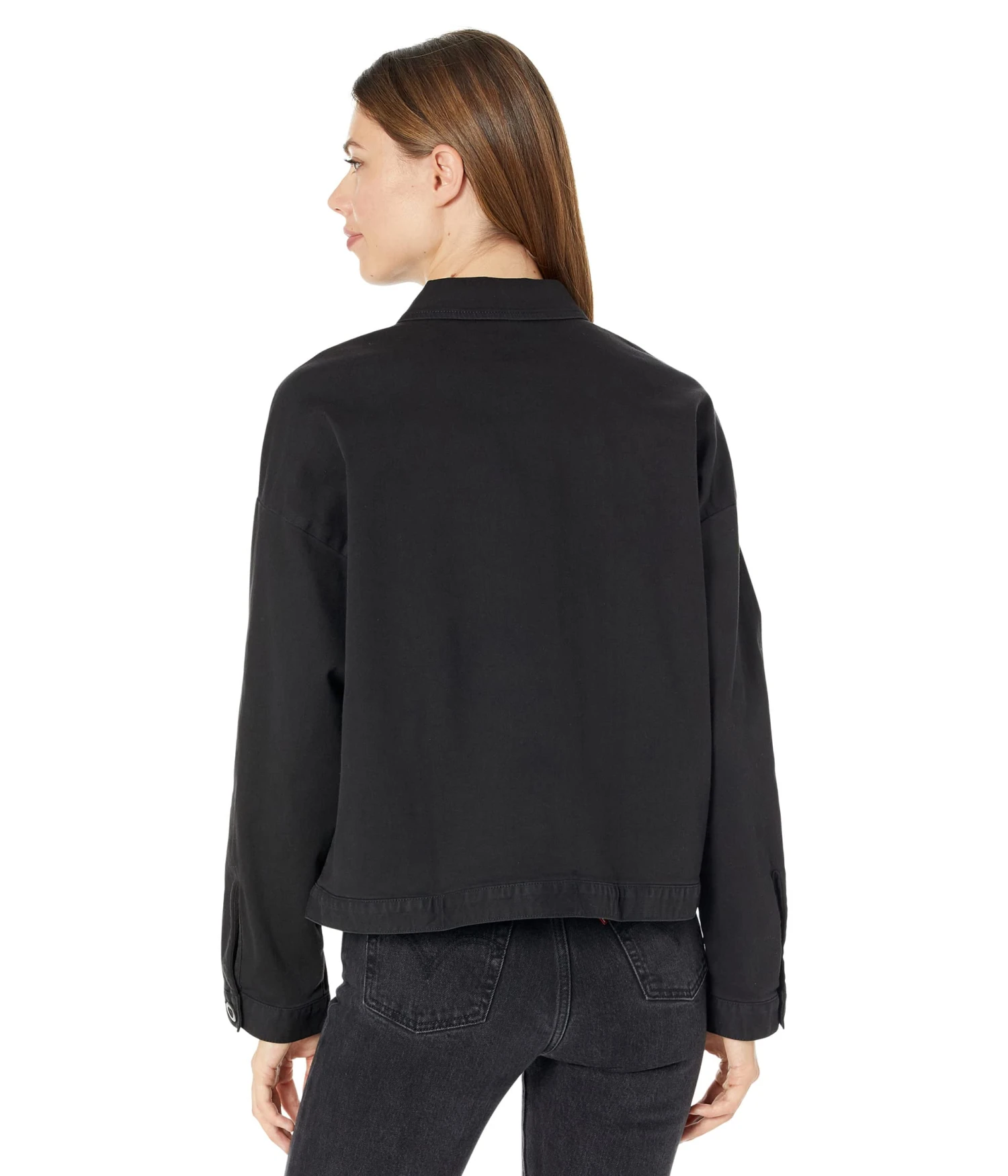 Eileen Fisher Classic Collar Jacket In Organic Cotton Stretch Denim 2 Eileen Fisher Classic Collar Jacket In Organic Cotton Stretch Denim - Image 2