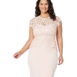 Vince Camuto Lace & Crepe Sheath Dress