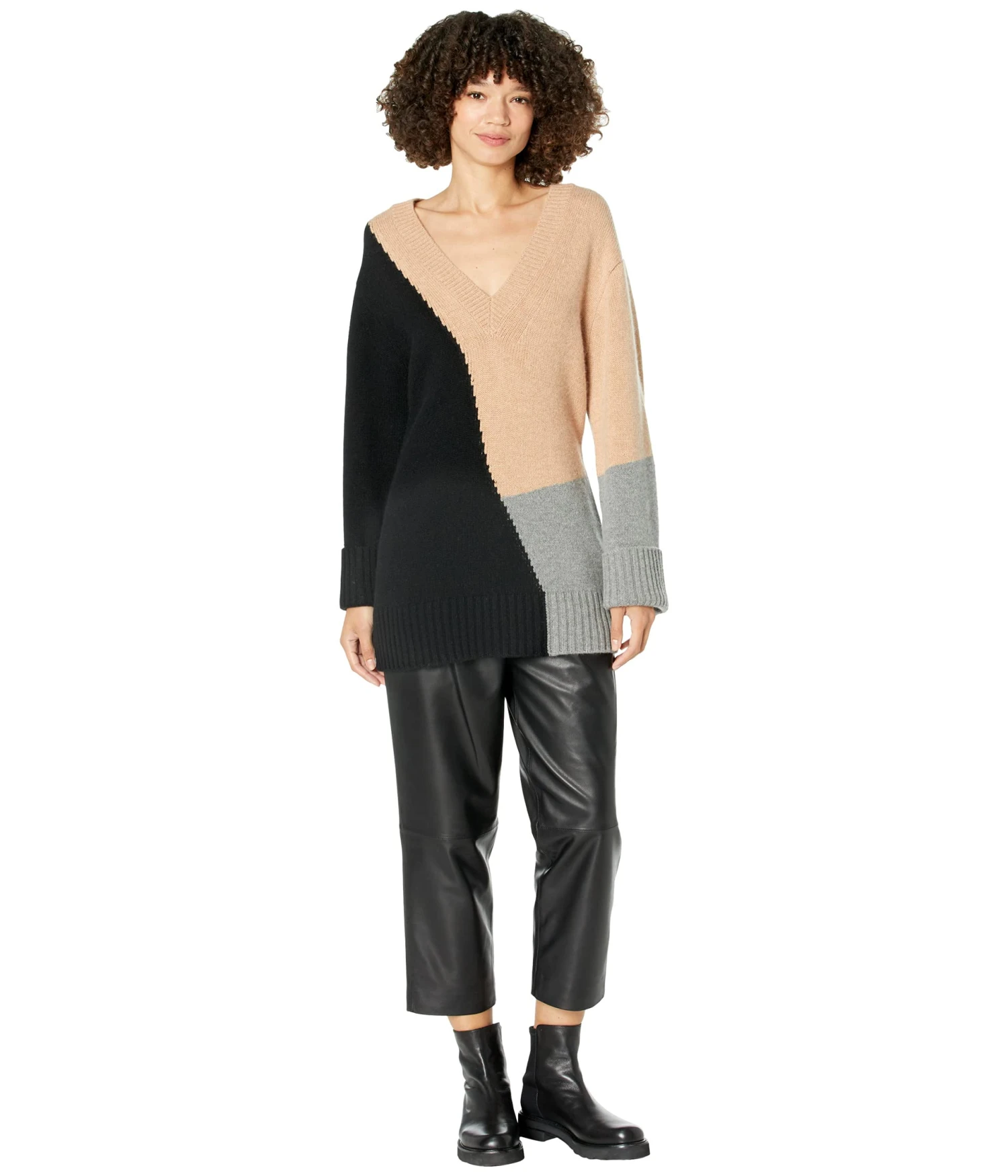 EQUIPMENT Aminne Color-Block V-Neck Sweater 4 EQUIPMENT Aminne Color-Block V-Neck Sweater - Image 4