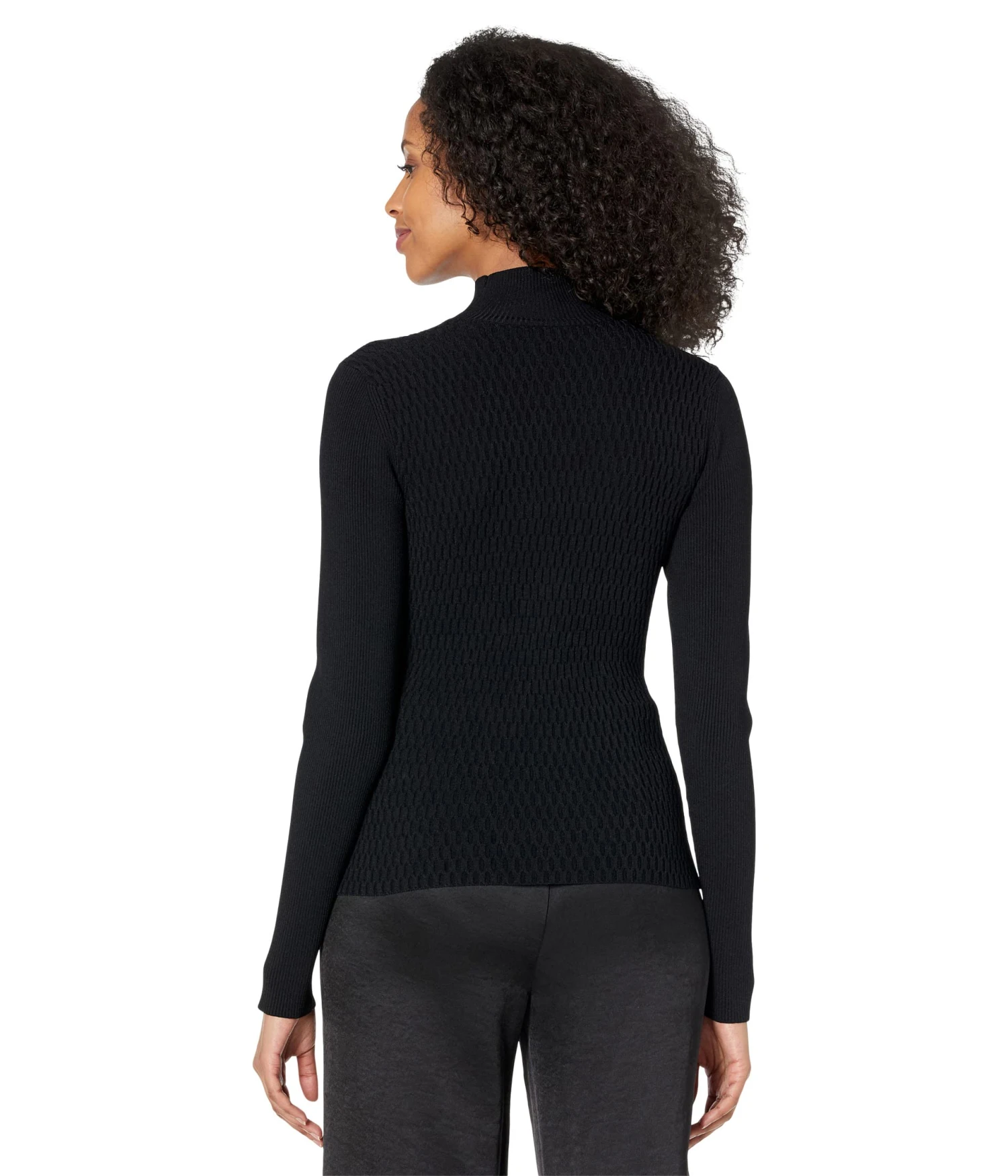 MILLY Ribbed Half Moon Neck Sweater 2 MILLY Ribbed Half Moon Neck Sweater - Image 2