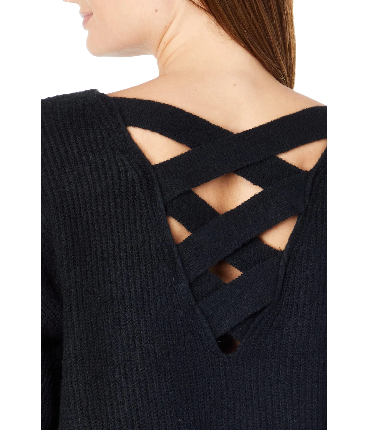 1.STATE Cross-Back Crew Neck Sweater 3 1.STATE Cross-Back Crew Neck Sweater - Image 3