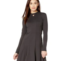 Nicole Miller Ponte Fit-and-Flare Dress