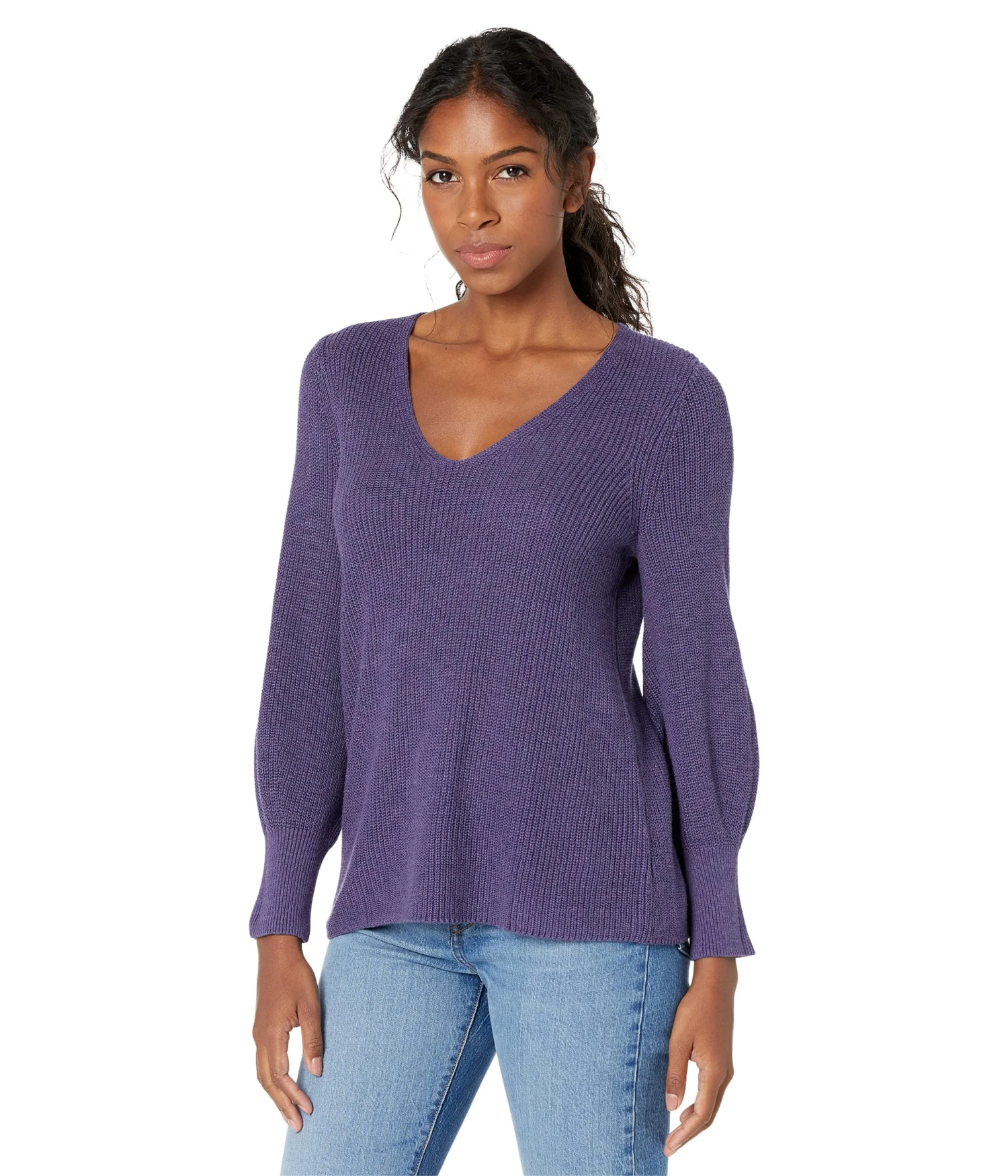 NIC+ZOE Petite Shaker Knit V-Neck Sweater 1 NIC+ZOE Petite Shaker Knit V-Neck Sweater