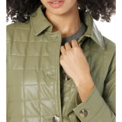 Sam Edelman Quilted Vegan Leather Shirt Jacket -Cheap Styleocity Store 81VRemu0pqL