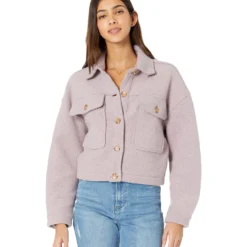 Blank NYC Cropped Fleece Trucker Jacket In Hold The Phone