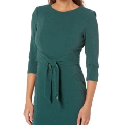 Adrianna Papell 3/4 Sleeve Metallic Knit Tie Front Sheath Dress -Cheap Styleocity Store 81orLdU1taL