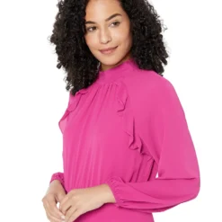 Donna Morgan Midi Dress With Long Sleeve And Ruffle Detail -Cheap Styleocity Store 81qaf9hYTQL