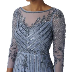 Adrianna Papell Long Sleeve Beaded Fit-and-Flare Cocktail Dress -Cheap Styleocity Store 91 tLhWGZRL
