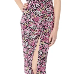 MICHAEL Michael Kors Print Ruched Skirt Midi Dress -Cheap Styleocity Store 919XCuPXnGL
