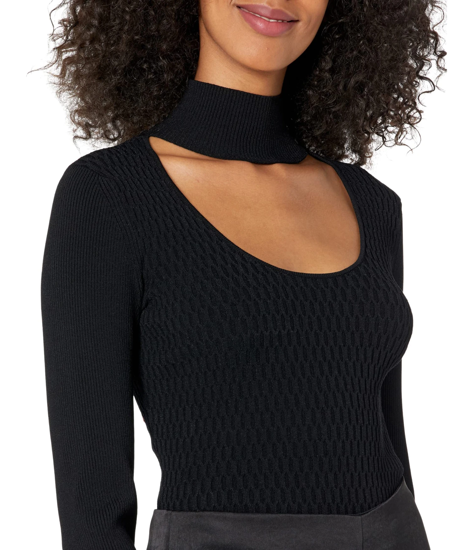MILLY Ribbed Half Moon Neck Sweater 3 MILLY Ribbed Half Moon Neck Sweater - Image 3