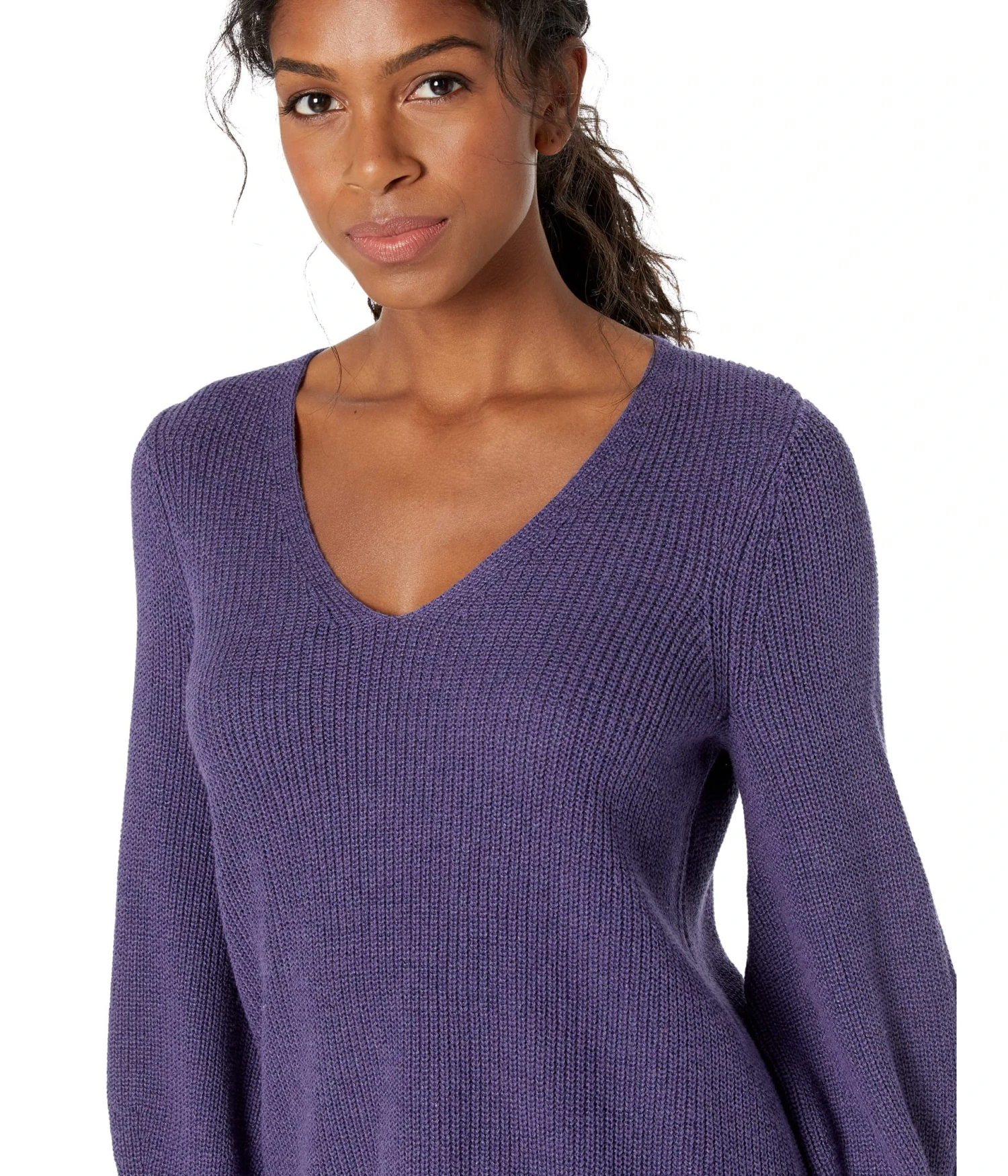 NIC+ZOE Petite Shaker Knit V-Neck Sweater 3 NIC+ZOE Petite Shaker Knit V-Neck Sweater - Image 3