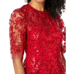 Maggy London Short Sequin Dress With Mid Length Flare Sleeves And High Neckline -Cheap Styleocity Store 91q44OLxvwL