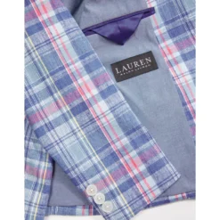 LAUREN Ralph Lauren Kids Blue And Pink Plaid Linen Sport Coat (Big Kids) -Cheap Styleocity Store A1AHWWdLuL